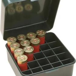 Bo&icirc;te De Rangement Verte Pour 25 Cartouches De Chasse Calibre 12 et 10