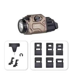 Lampe Arme Poing PX1 800 Lumens Stroboscope Rail Picatinny 20 mm *Ench&egrave;re* Tactique D&eacute;sert