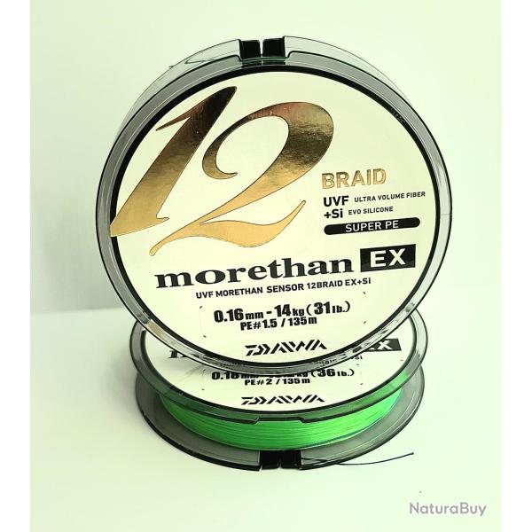 Daiwa TRESSE MORETHAN CHARTREUSE 12 BRINS 0.16mm 135m