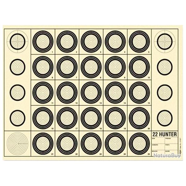 Cible Benchrest 22 Hunter 42 x 29,7 cm (A3) paquet de 100
