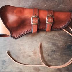 Holster western droitier cuir patin&eacute;