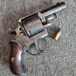 Gros r&eacute;volver marquage British Bulldog 6 coups en calibre 380 parfait fonctionnement + 1 cartouche