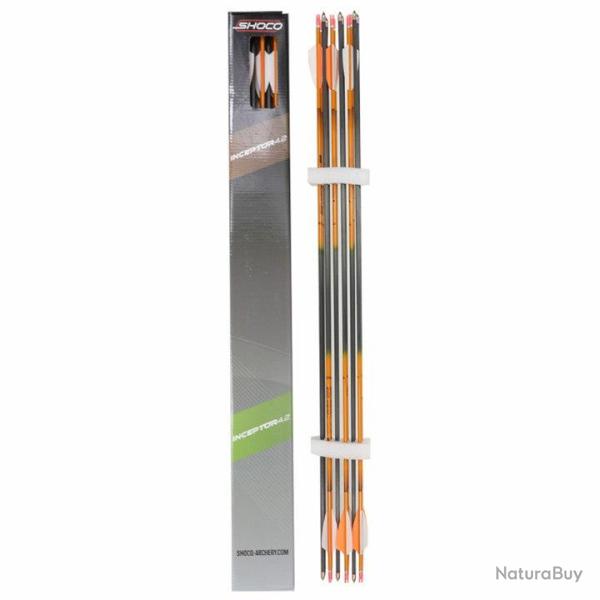 Fl�che Inceptor 4.2 plumes plastiques - Shocq - 1100 / Orange