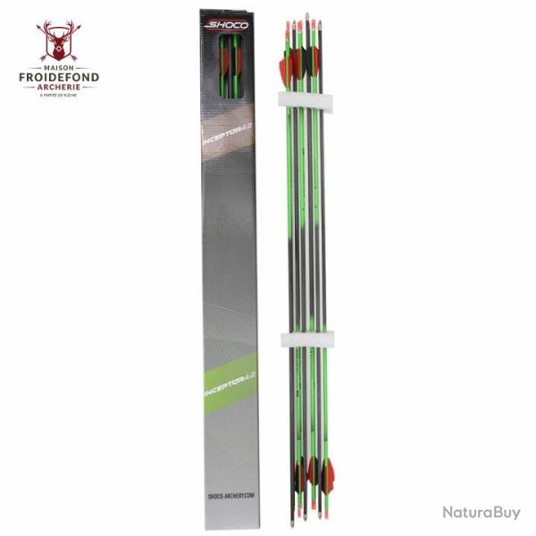 Fl�che Inceptor 4.2 plumes plastiques - Shocq - 1300 / Vert