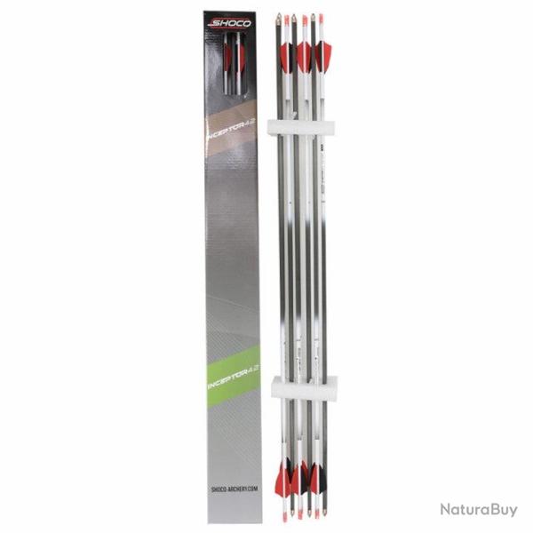 Fl�che Inceptor 4.2 plumes plastiques - Shocq - 1300 / Blanc