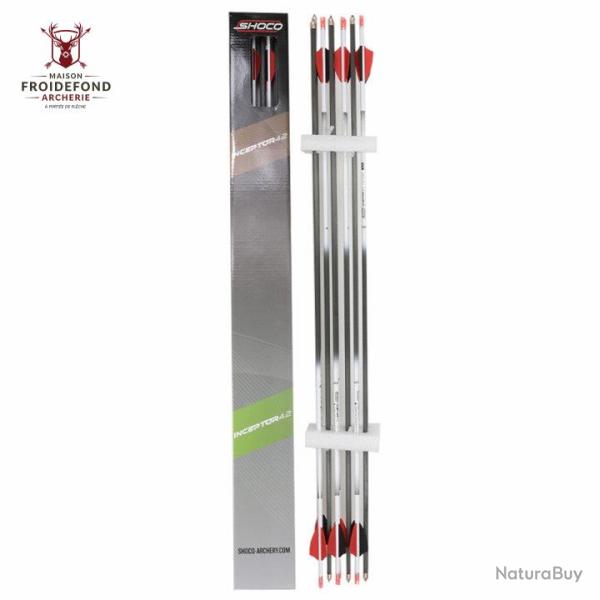 Fl�che Inceptor 4.2 plumes plastiques - Shocq - 1300 / Blanc