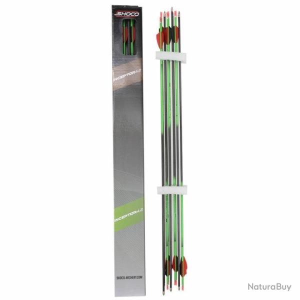 Fl�che Inceptor 4.2 plumes plastiques - Shocq - 1500 / Vert