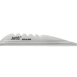 Plume Jet6 Shark 4" x50- Korea Archery - Gaucher / Blanc