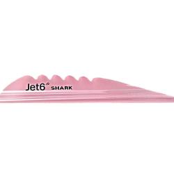 Plume Jet6 Shark 4" x50- Korea Archery - Gaucher / Rose perl&eacute;e
