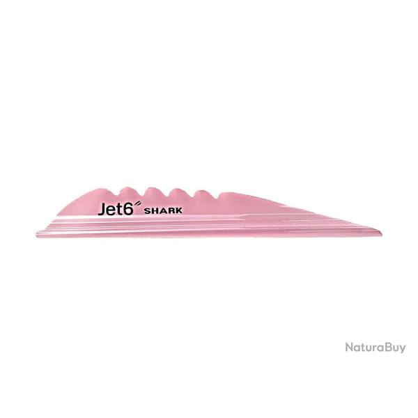 Plume Jet6 Shark 4" x50- Korea Archery - Gaucher / Rose perl�e