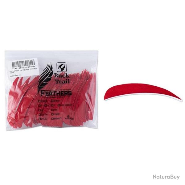 Plume Naturelle Parabolique 4" - Rouge / BuckTrail