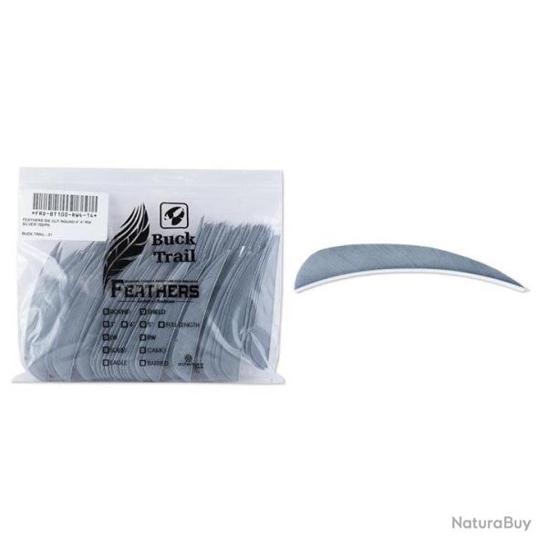 Plume Naturelle Parabolique 4" - Gris / BuckTrail