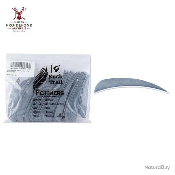 Plume Naturelle Parabolique 4" - Gris / BuckTrail