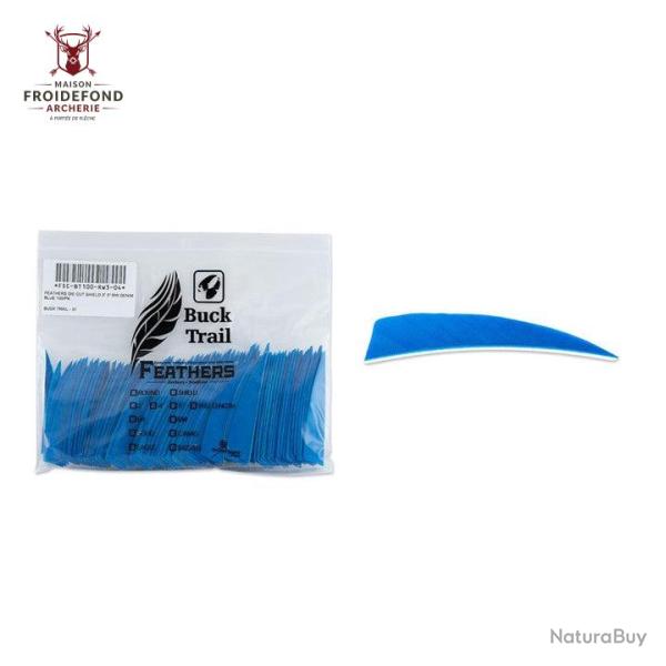 Plume Naturelle Shield 4" - Bleu / BuckTrail / RW