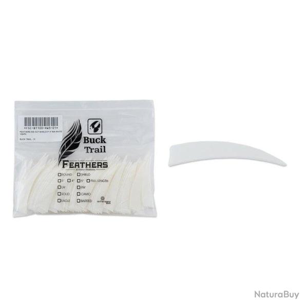 Plume Naturelle Shield 4" - Blanc / BuckTrail / RW