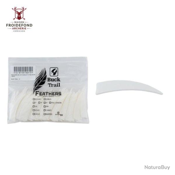 Plume Naturelle Shield 4" - Blanc / BuckTrail / RW