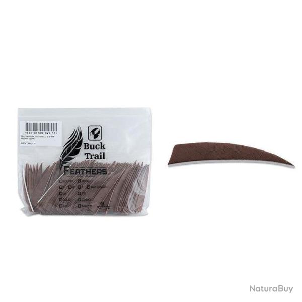 Plume Naturelle Shield 4" - Marron / BuckTrail / RW