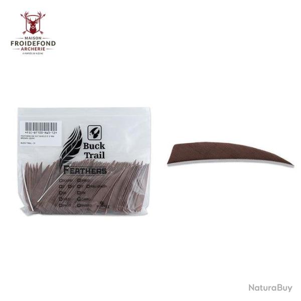 Plume Naturelle Shield 4" - Marron / BuckTrail / RW