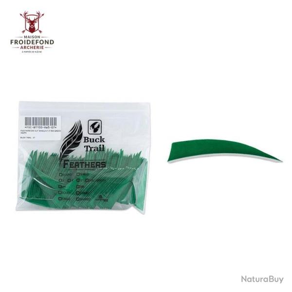 Plume Naturelle Shield 4" - Vert / BuckTrail / RW
