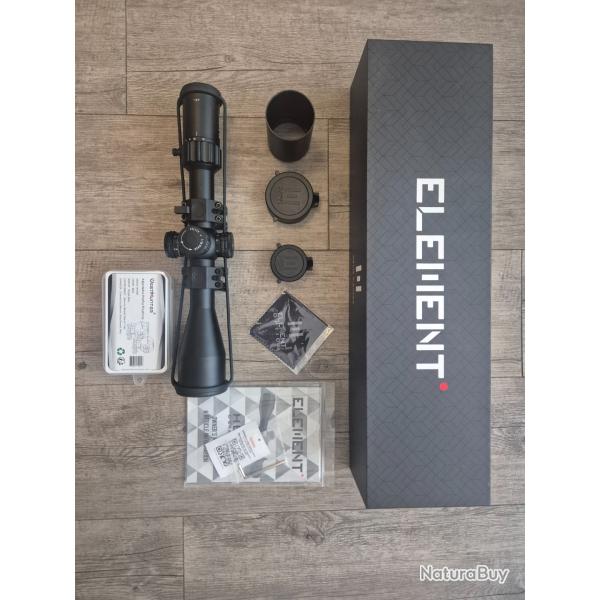 Pack Lunette Element Optics HELIX 6-24x50 FFP + Colliers Fixation Rapide WestHunter QD-�tat Vitrine-