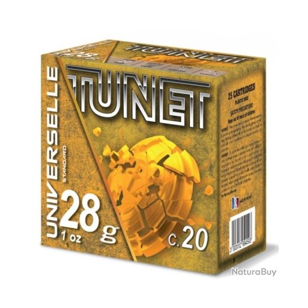 Cartouche pas ch�re Tunet universelle cal.20 28g plomb 7 1/2 par 250
