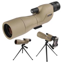 Longue Vue 25-75x60 ED HD BAK4 FMC Tr&eacute;pied et Adaptateur Smartphone Observation Oiseaux Chasse Kaki