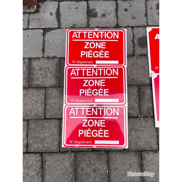 Lot de 5 Pancarte zone pi�g�e
