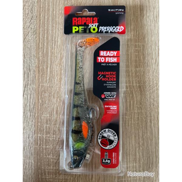 Leurre souple Rapala soft peto prerigged 18cm EXCLUSIF GHOST PERCH