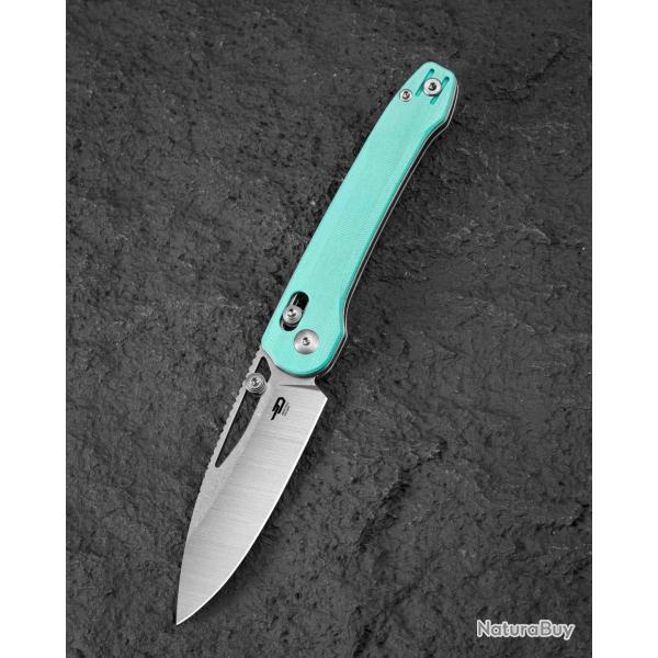 Couteau Pliant Bestech Cobber Lame Acier 14C28N Manche G10 Blue Bar Lock BTKG68B