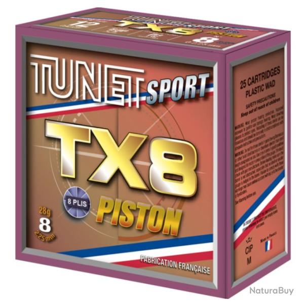 Munitions TUNET cal.12/70 tx8 piston 28gr n�8 par 25