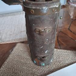 Ancien Carquois / &Eacute;tui Porte-P&eacute;tards de Voie SNCF - Cuir et Laiton - Collection Cheminot