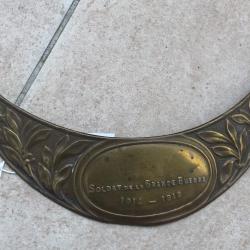 PLAQUE SOLDAT DE LA GRANDE GUERRE 1914-1918 CASQUE ADRIAN 1915 WW1 poilu