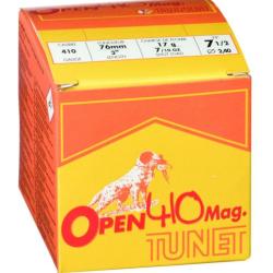 Munitions TUNET Cal.12mm Open 410 mag subsonique 17gr par 75