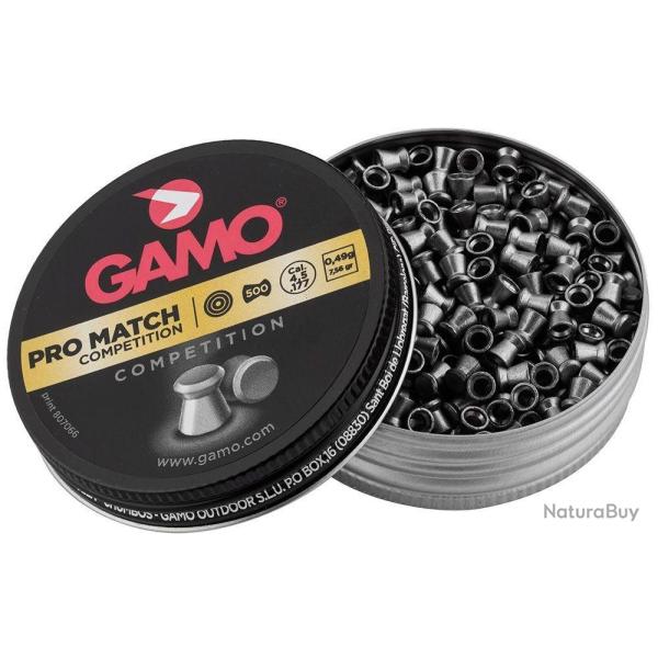 Plombs GAMO Pro Match comp�tition cal 4.5 0.49g 7.56gr x500