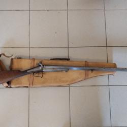 Fusil juxtapos&eacute; &agrave; broches calibre 16 avec son &eacute;tui Jambon
