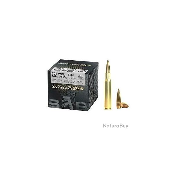 Munitions Sellier & Bellot 308 Win FMJ 147gr x50