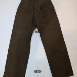 Pantalon militaire fran&ccedil;ais dat&eacute; 1968 - drap de laine kaki - taille 76 - &eacute;tat d'usage