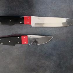 Duo de couteaux ( MG ) un Skinner lame de 9,5 cms  un chasse lame de 17 ,5 CMS  !