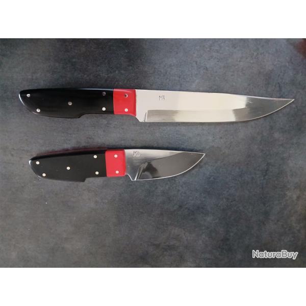 Duo de couteaux ( MG ) un Skinner lame de 9,5 cms  un chasse lame de 17 ,5 CMS  !