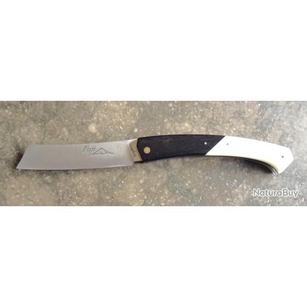 COUTEAU REGIONAL  " FUJI TEYMEN " BI MATIERE NEUF ETAT VITRINE + ETUI CUIR ARTISAN OFFERT