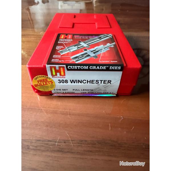 jeux 3 Outils Hornady 308 Win custom grade + Factory crimp