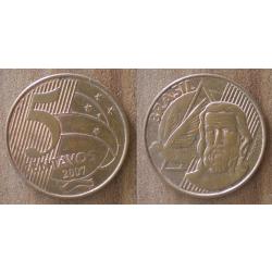 Bresil 5 Centavos 2007 Piece Reals Cruzeiros Cruzados Centavos Amerique Sud