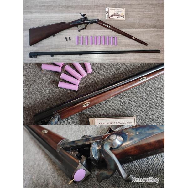 Unique exemplaire fusil monocoup 20 � broche monomatricule devant bois extra long + 10 cartouches