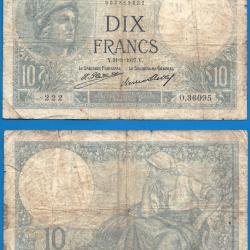 France 10 Francs 1927 Minerve Billet Franc Frcs Frs Frs