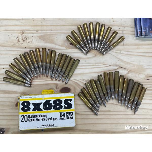 Lot balles 8x68s diverses rws