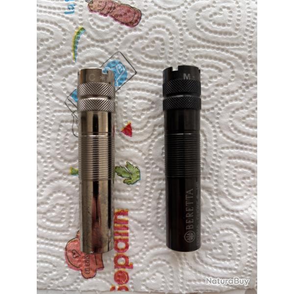 Lot 2 chokes cal 20 beretta optima hp 1/4 et 1/2