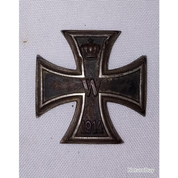 D�coration authentique Prussienne Croix de Fer 1er Classe 1914 WW1