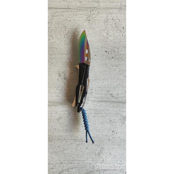 Couteau Pliant JKR 0733  Lame Drop Point 8.2cm  Manche Aluminium