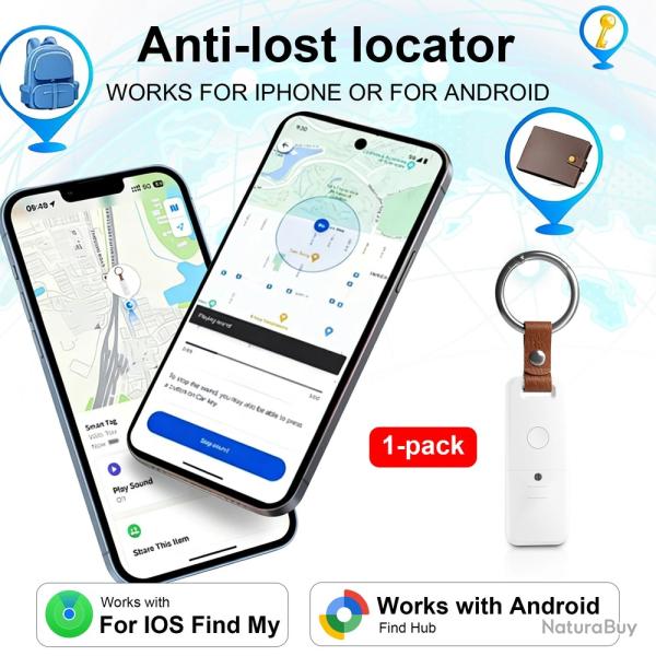 Porte clef AirTag Traceur GPS Apple + Android-1pc