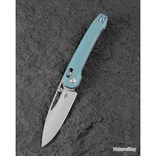 Couteau Pliant Bestech Cobber Lame Acier 14C28N Manche G10 Blue Bar Lock BTKG68C